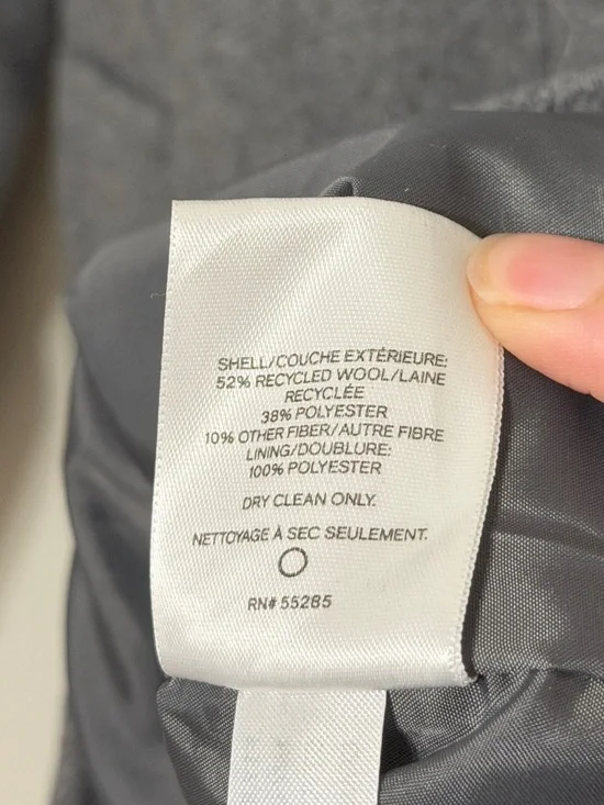 NWT Express Grey Pea Coat Size XL Wool Long Gray Tie NEW Women’s - Picture 8 of 8